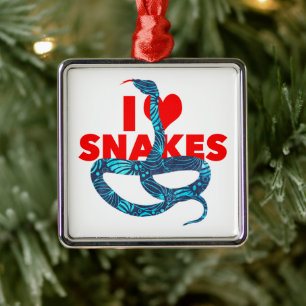 I Heart Snakes Reptile Lover Herpetology Pet Fan  Metal Tree Decoration