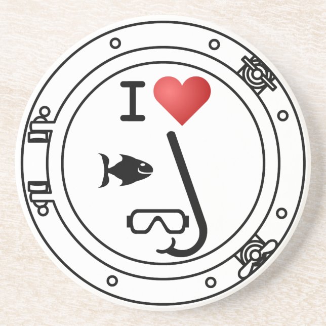 I Heart Snorkelling Coaster (Front)