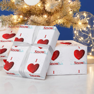 I Heart Snow Wrapping Paper