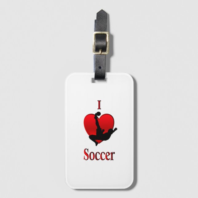 I Heart Soccer Luggage Tag (Front Vertical)