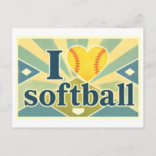 "I [Heart] Softball" Postcard