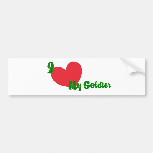 i heart soldier Bumper Sticker (Front)