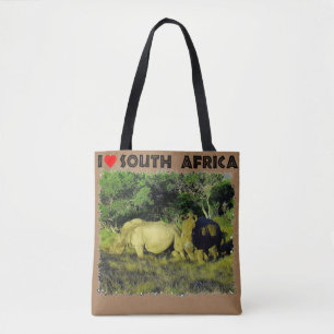 I Heart South Africa Rhino Couple Tote Bag