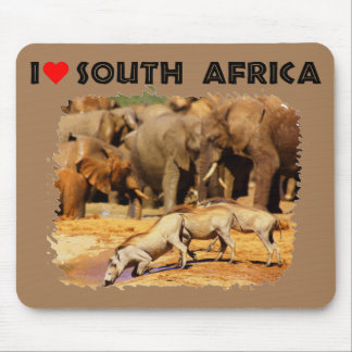 I Heart South Africa warthogs and elephants Mouse Pad