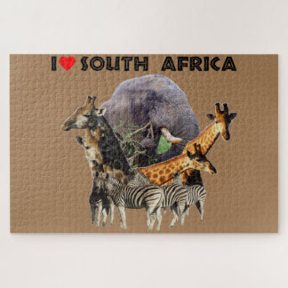 I Heart South Africa Wildlife Collage Jigsaw Puzzle