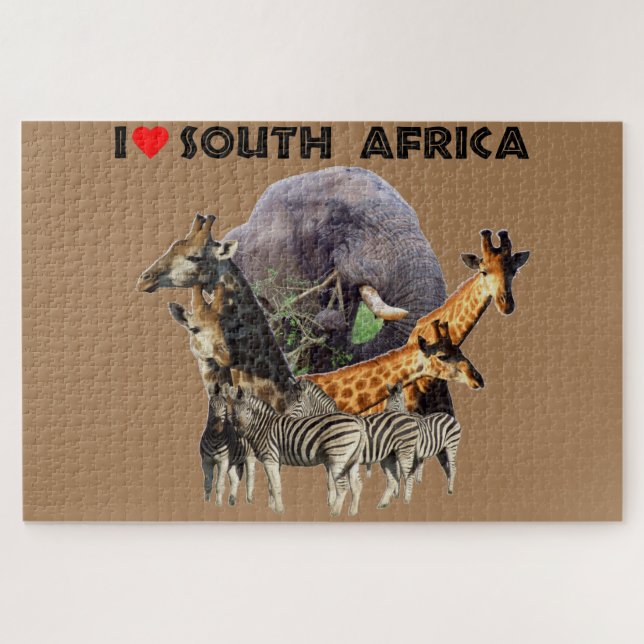 I Heart South Africa Wildlife Collage Jigsaw Puzzle (Horizontal)