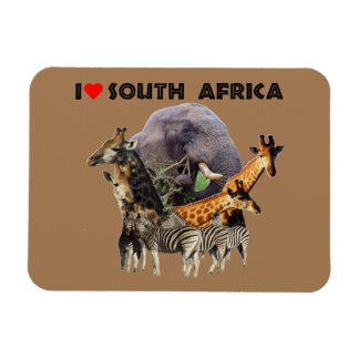 I Heart South Africa Wildlife Collage Magnet