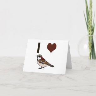 I heart sparrows card
