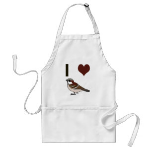 I heart sparrows standard apron
