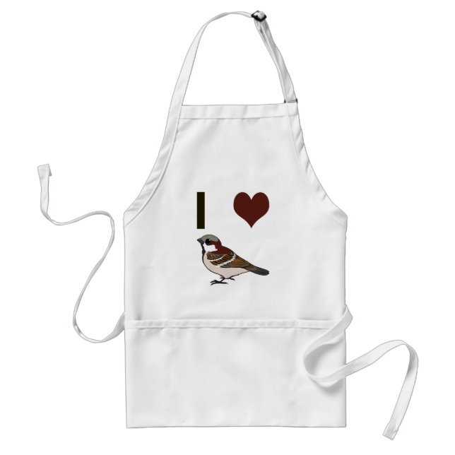 I heart sparrows standard apron (Front)