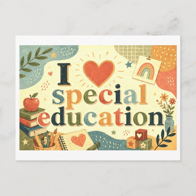 "I [Heart] Special Education" Postcard (Front)