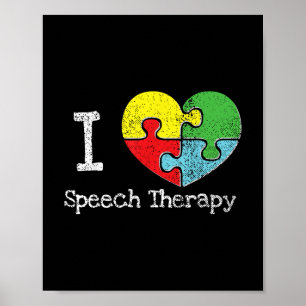 I Heart Speech Therapy, Autism Awareness Poster