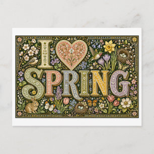 "I [Heart] Spring" Postcard