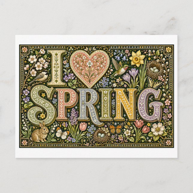 "I [Heart] Spring" Postcard (Front)