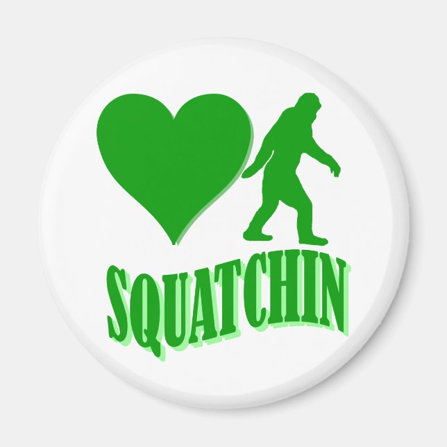 I heart squatchin magnet (Front)