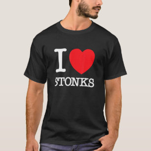 I Heart Stonks Retro Stock Investor Day Trader T-Shirt
