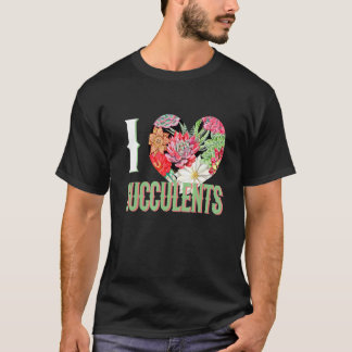 I Heart Succulents Plants Gardening Gardener Hobby T-Shirt