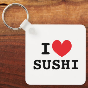 I heart sushi keychain for sushi lover