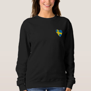 I Heart Sweden  Fun Swedish Flag Heart Sweatshirt