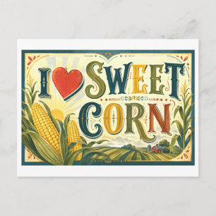 "I [Heart] Sweet Corn" Postcard