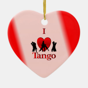 I Heart Tango Ceramic Tree Decoration