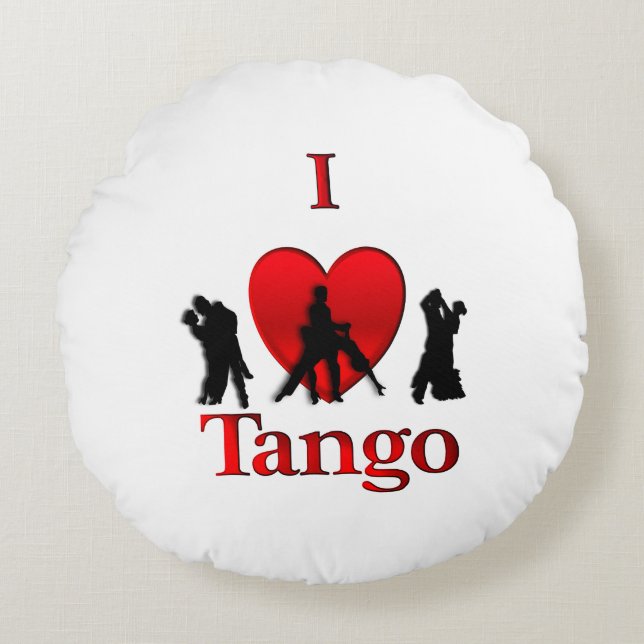 I Heart Tango Round Cushion (Front)
