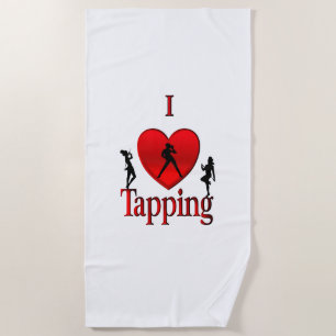 I Heart Tap Dance Beach Towel