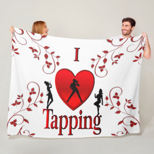 I Heart Tap Dance Fleece Blanket