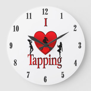 I Heart Tap Dance Large Clock