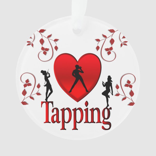 I Heart Tap Dance Ornament (Front)