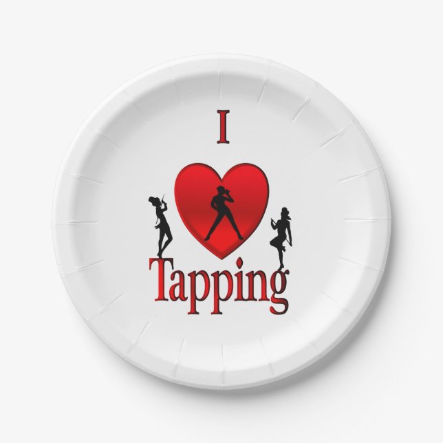 I Heart Tap Dance Paper Plate (Front)