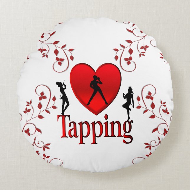 I Heart Tap Dance Round Cushion (Front)