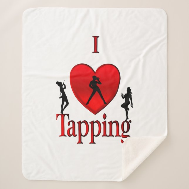 I Heart Tap Dance Sherpa Blanket (Front)