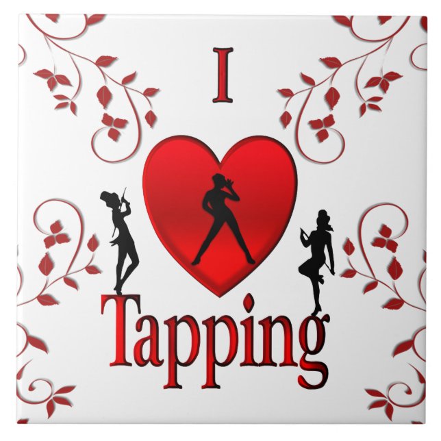 I Heart Tap Dance Tile (Front)
