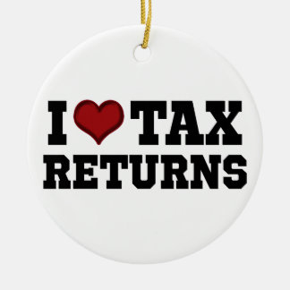 I Heart Tax Returns Ceramic Tree Decoration