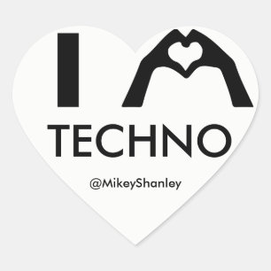 I HEART Techno Sticker