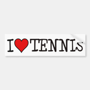 I HEART TENNIS BUMPER STICKER