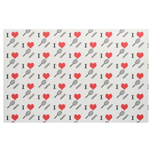 I heart tennis fabric (Fat Quarter)