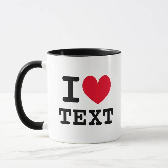 I heart text logo template coffee mug gift (Left)