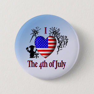 I Heart the 4th of July 6 Cm Round Badge
