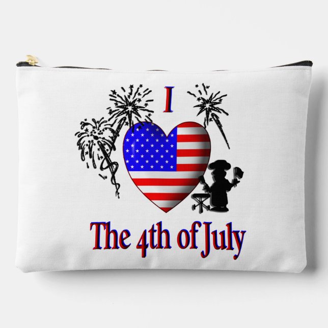 I Heart the 4th of July Accessory Pouch (Front)