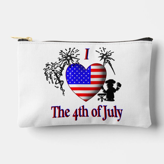 I Heart the 4th of July Accessory Pouch (Front)