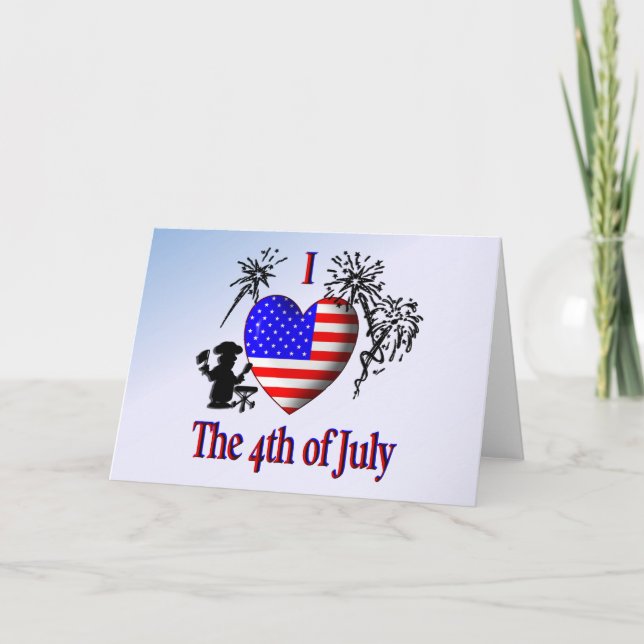 I Heart the 4th of July Blank Inside Card (Front)