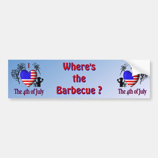 I Heart the 4th of July Bumper Sticker (Front)