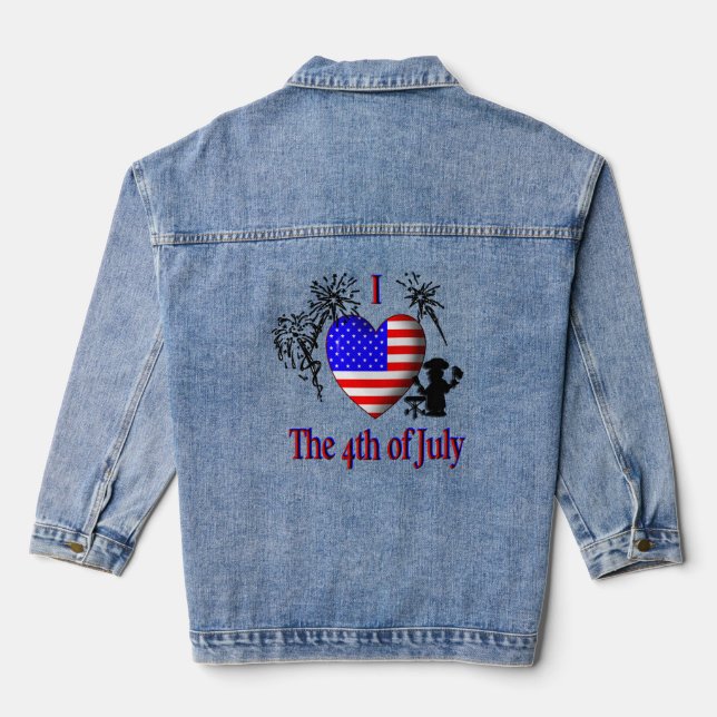 I Heart the 4th of July Denim Jacket (Back)