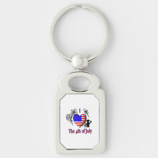 I Heart the 4th of July Key Ring