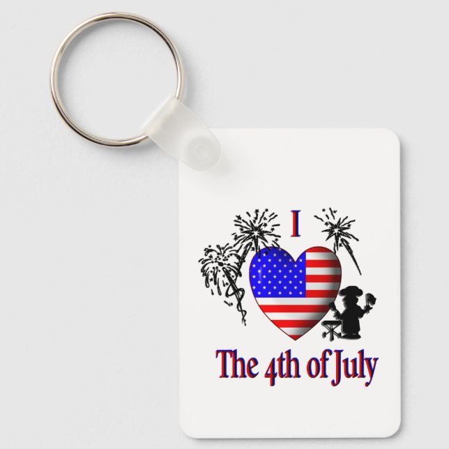 I Heart the 4th of July Key Ring (Front)