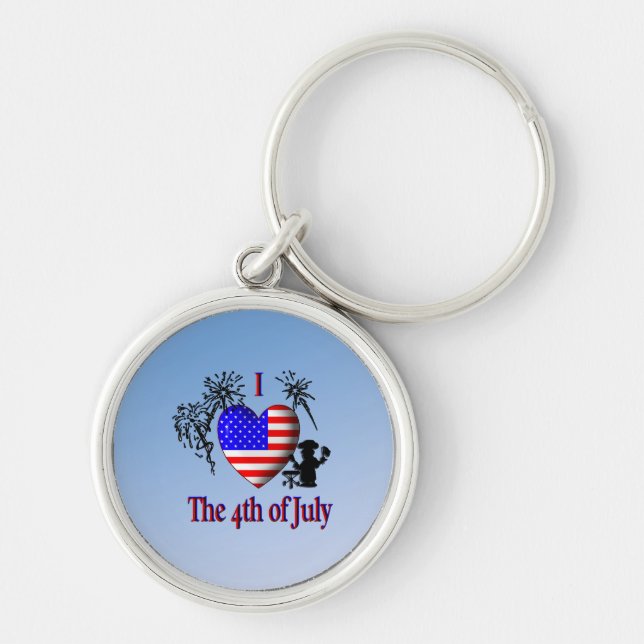 I Heart the 4th of July Key Ring (Front)