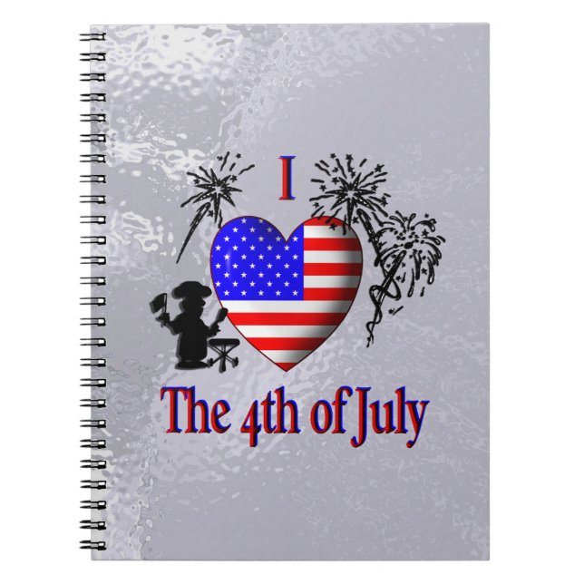 I Heart the 4th of July Spiral Notebook (Front)