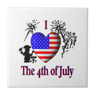 I Heart the 4th of July Tile
